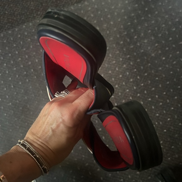 Vionic Miramar slide sandal sz 7m navy, and tan - Picture 2 of 4